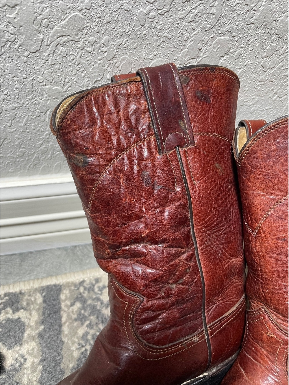 Women’s Justin solid brown redwood leather vintage round toe boot size 6 B - Picture 5 of 12